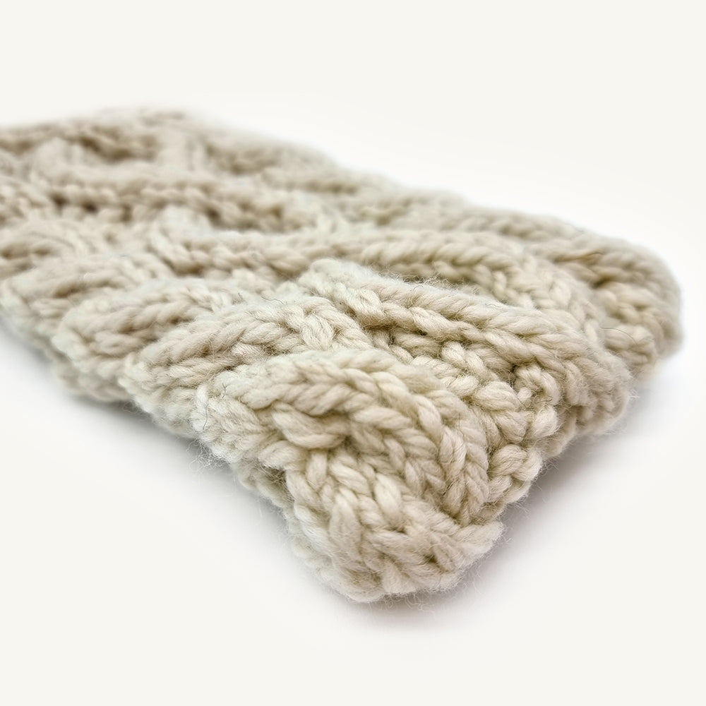 Bandeau "Princesse" en Laine Mérinos blanc