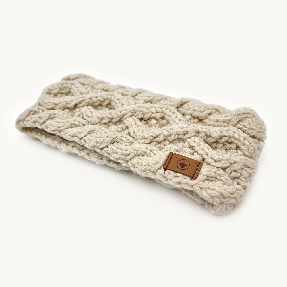 Bandeau "Princesse" en Laine Mérinos blanc