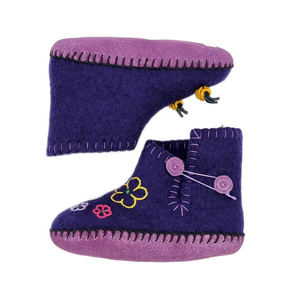 Handmade Children's Felt Slippers (purple)