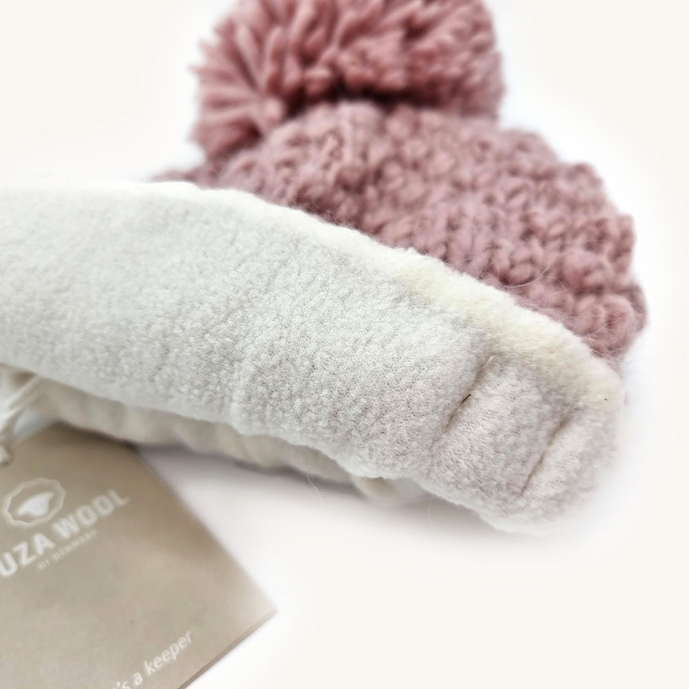 Bonnet "Queen" en Laine d'Agneau rose