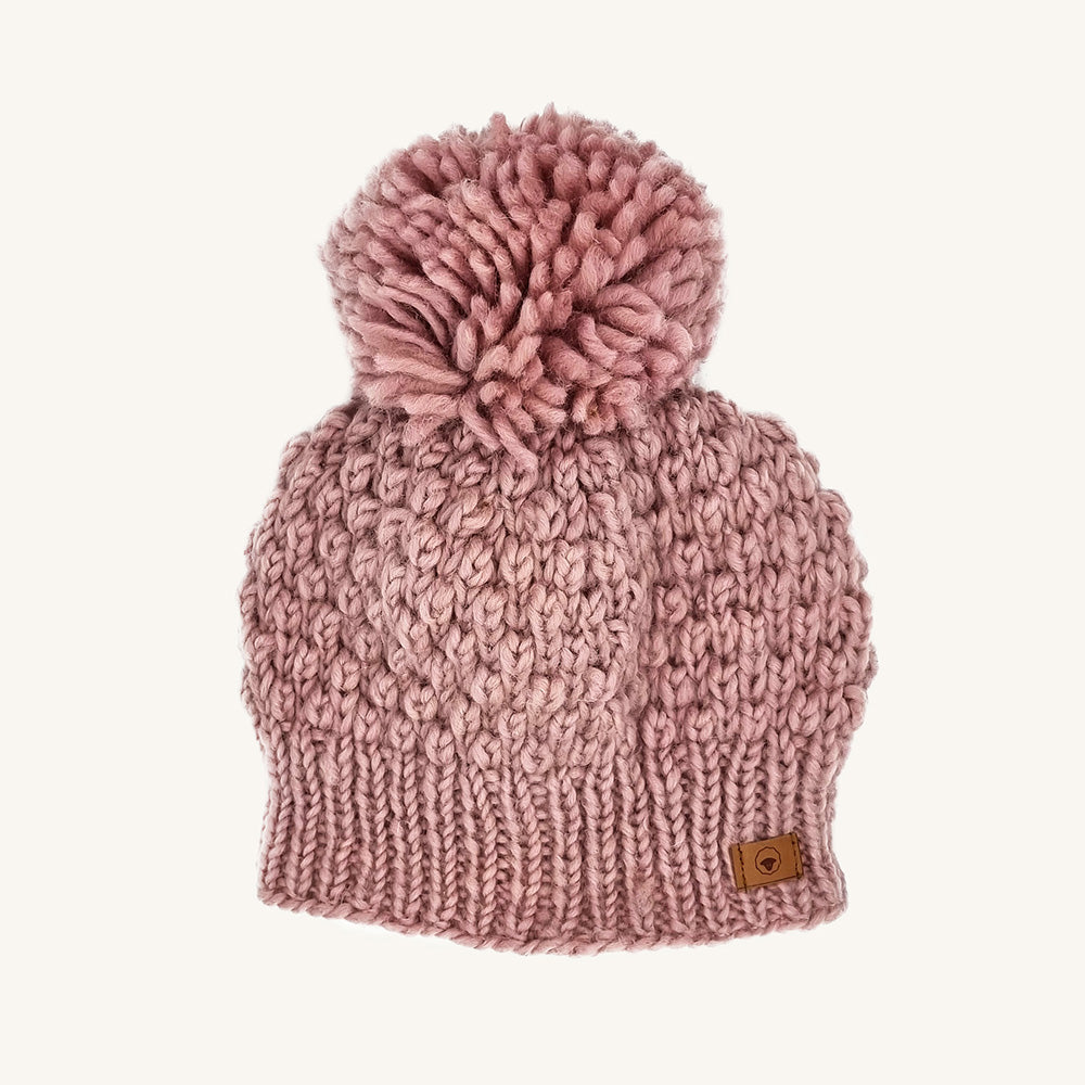 Bonnet "Queen" en Laine d'Agneau rose