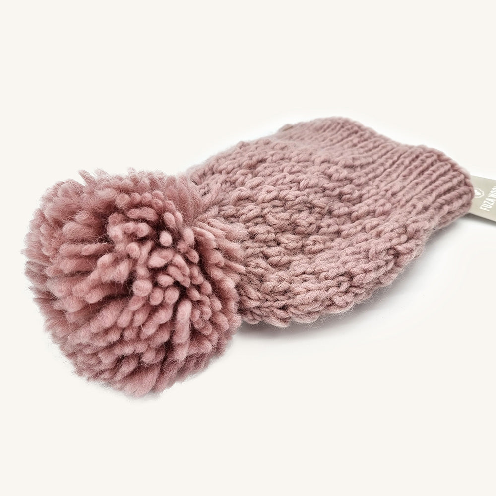 Bonnet "Queen" en Laine d'Agneau rose