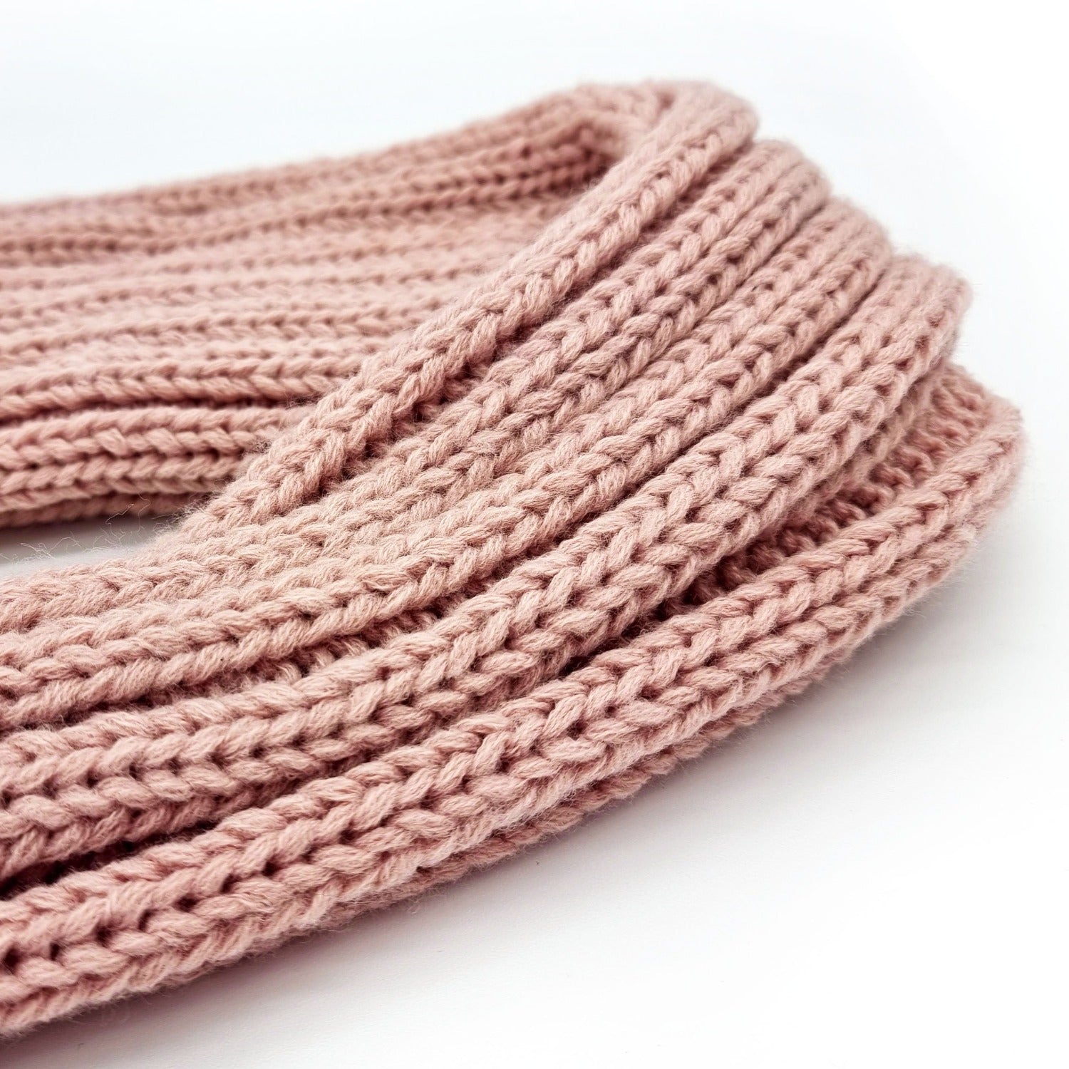 Bonnet de Père Noël Tricoté, rose poudré