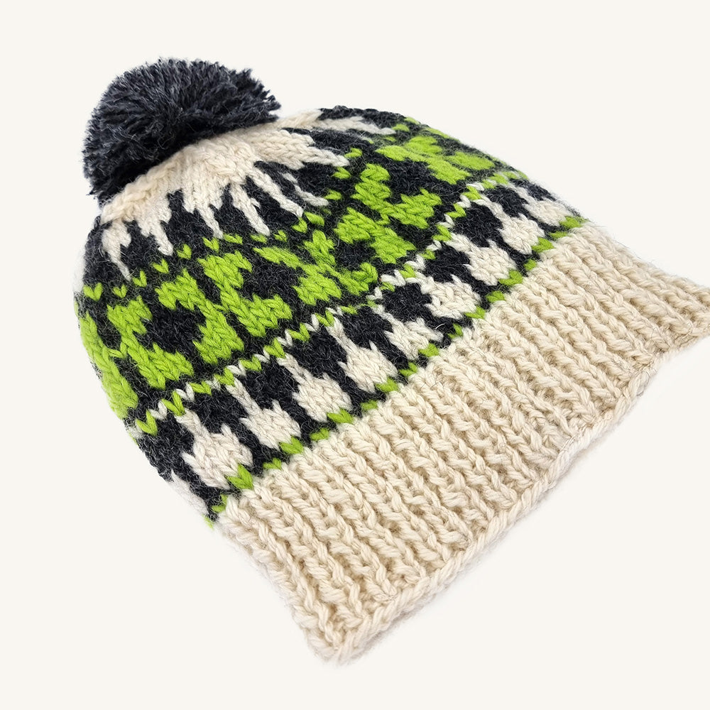 Bonnet unisex "Skaane" en Laine d'Agneau vert