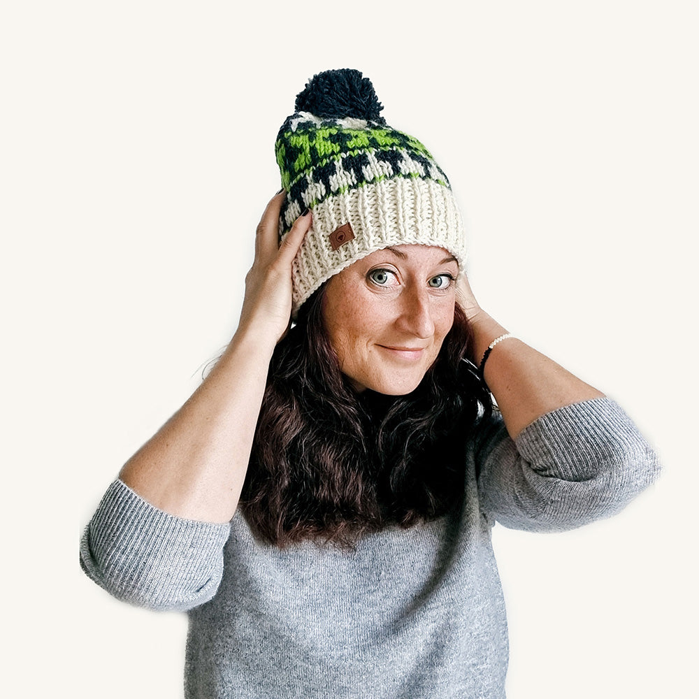 Bonnet unisex "Skaane" en Laine d'Agneau vert