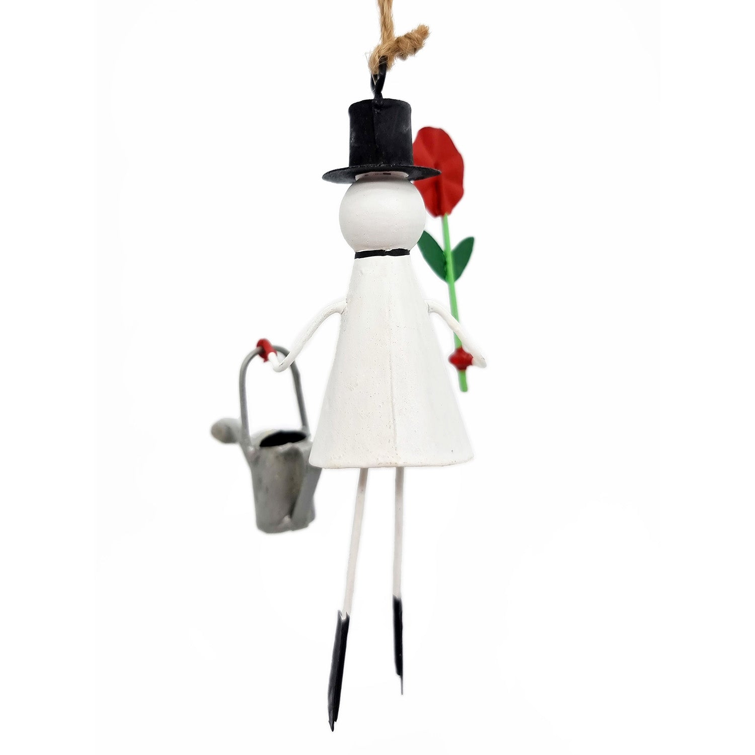 Bonhomme de neige fait du jardinage