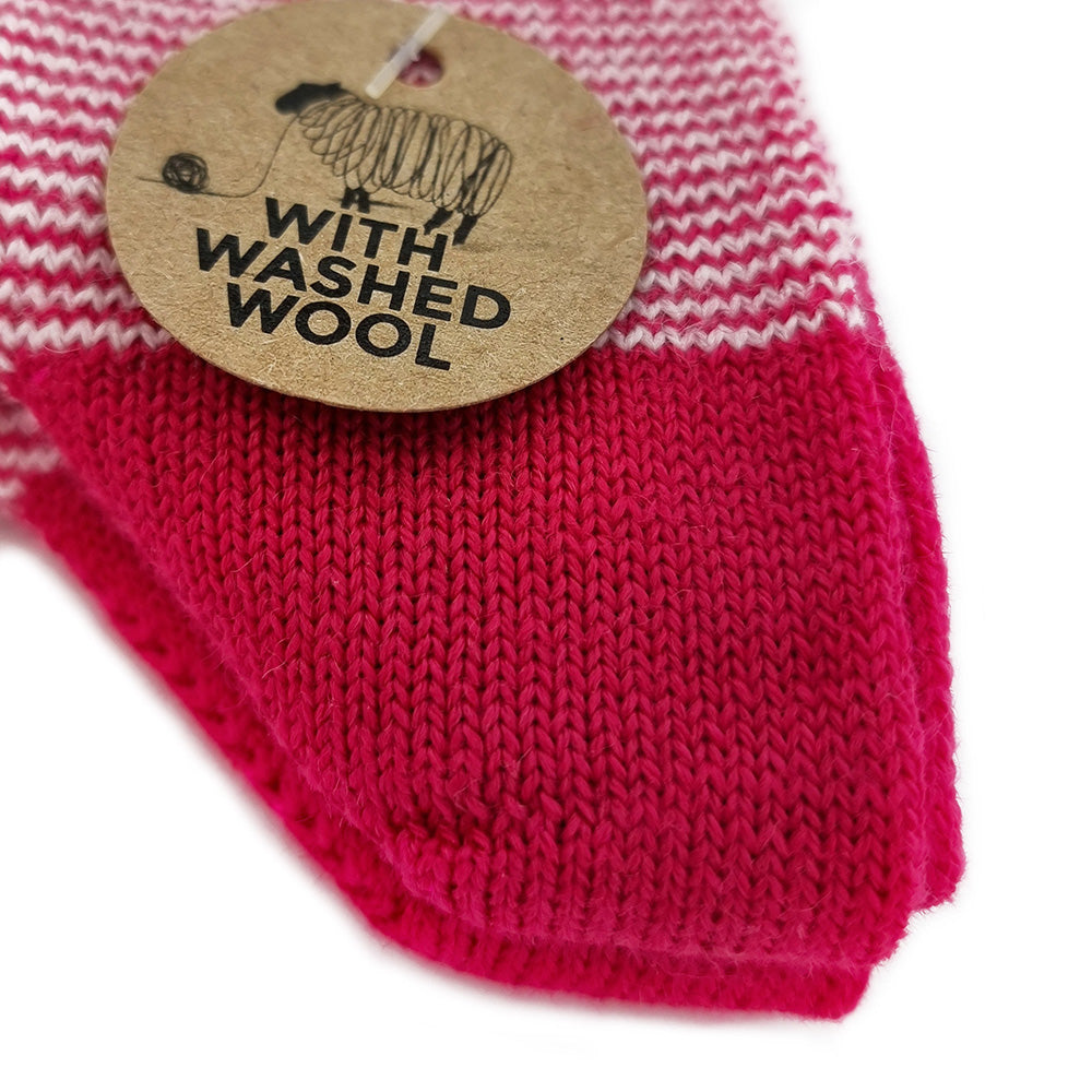 Striped pink socks 45% of wool, set of 2 pairs 
