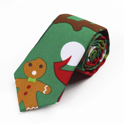 Cravate de Noël "Bonhomme en pain d'épices"