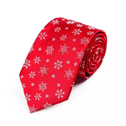Cravate de Noël "Flocons de Neige"