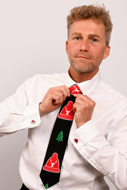 Cravate de Noël "Chapeau de Père Noël"