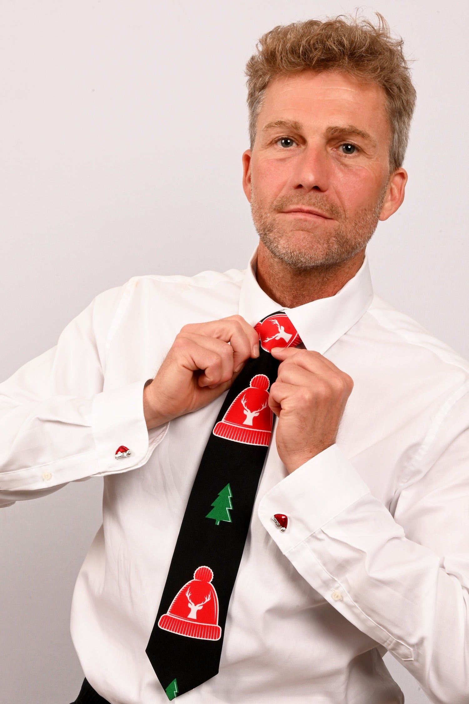 Christmas tie "Santa's hats"