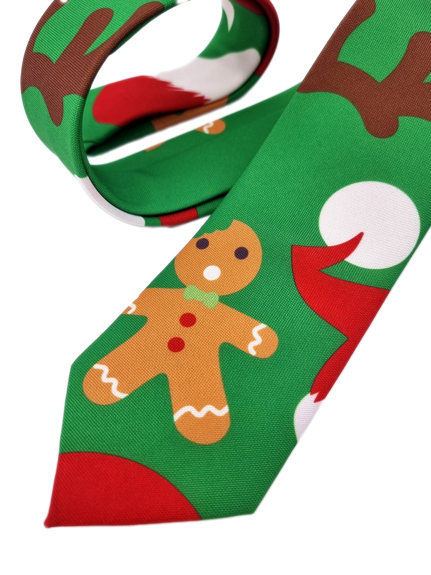 Cravate de Noël "Bonhomme en pain d'épices"