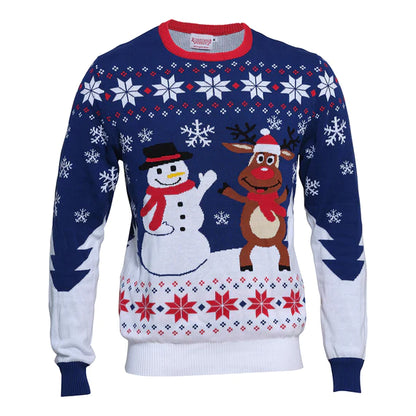 Christmas jumper RUDOLPH and SNOWMAN in 100% organic cotton