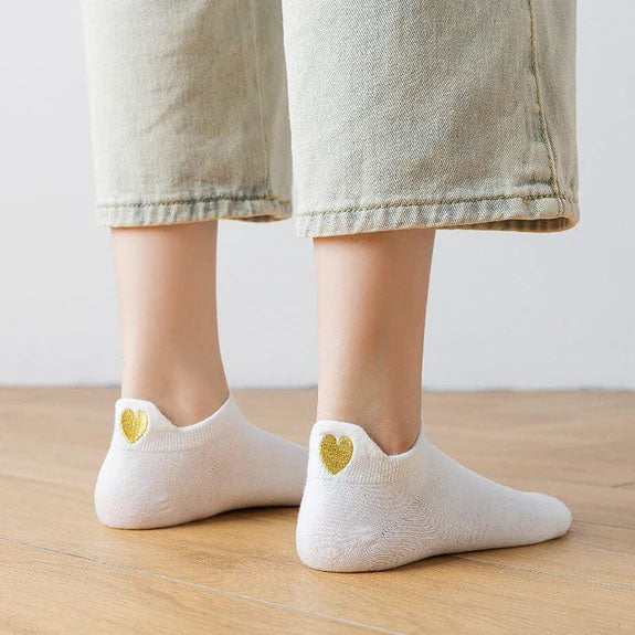 Chaussettes languettes Coeur, doré