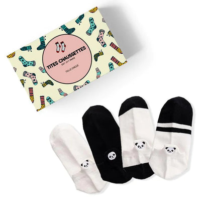 Short socks "Panda", gift box 4 pairs